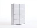 Kleiderschrank mit 2 Schiebetüren 120 x 60 x 200 cm - Weiß - Modernes griffloses Design