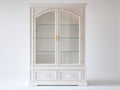 Vitrinen aus Holzwerkstoff 110 x 45 x 190 cm - Weiß - Klassisches Design mit 2 Glastüren und 2 Schubladen
