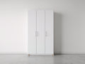 Kleiderschrank mit 3 Türen 120 x 55 x 190 cm - Weiß - Modernes minimalistisches Design
