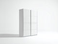 Kleiderschrank aus Holzwerkstoff 140 x 60 x 200 cm - Weiß - Modernes Design mit 2 Schiebetüren
