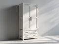 Kleiderschrank mit 2 Türen und 2 Schubladen 100 x 55 x 190 cm - Weiß - Klassisches Landhausdesign