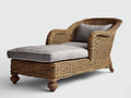 Sonnenliege aus Polyrattan 175 x 85 x 90 cm - Braun-Grau - Mit Armlehnen und geschwungener Rückenlehne